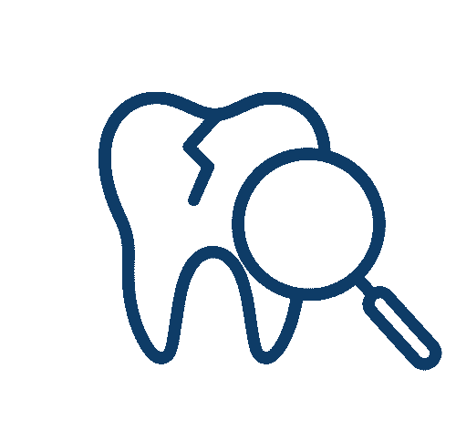 Zahn mit Lupe – präzise Wurzelbehandlung unter Mikroskop (Endodontie)