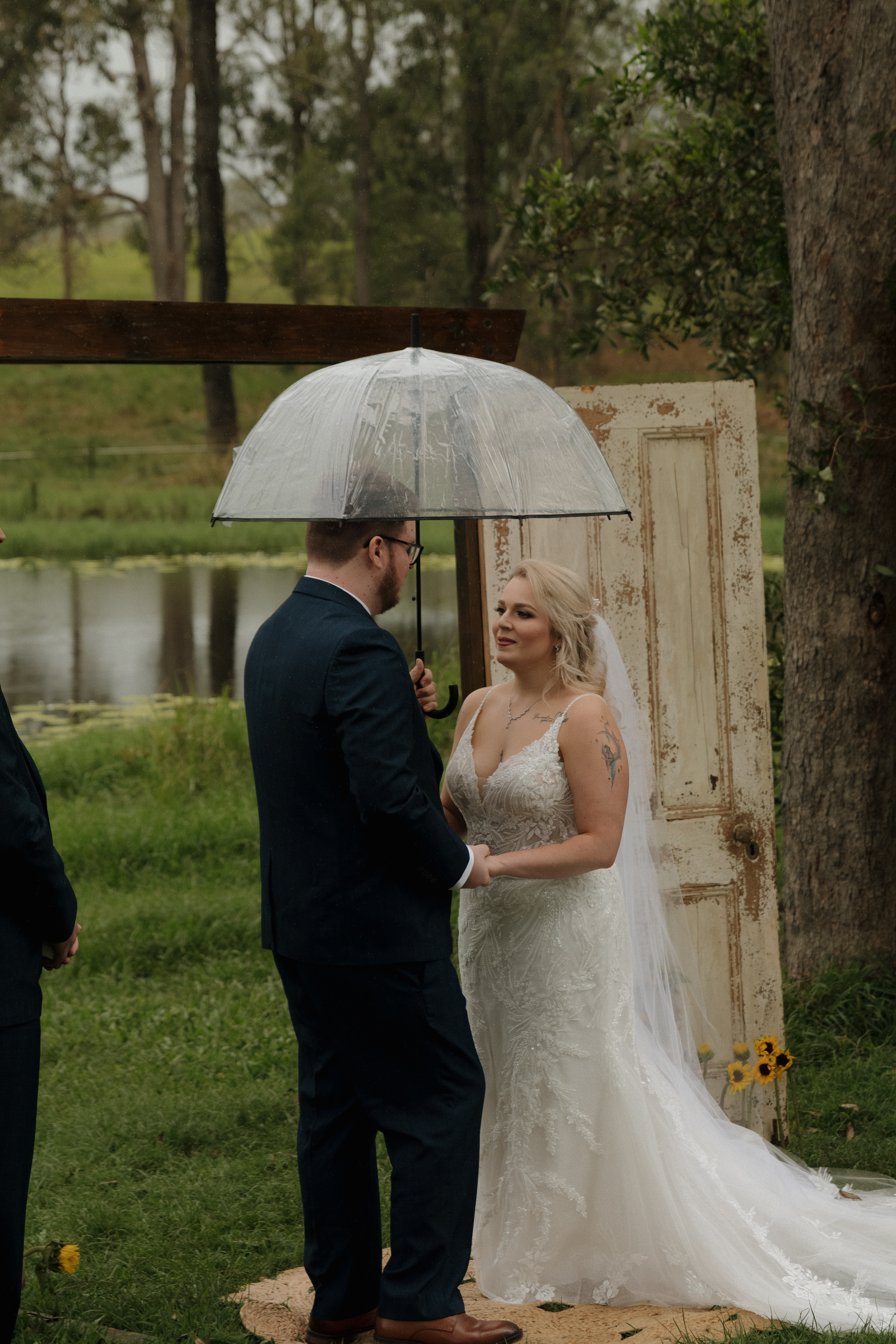 Rainy wedding atmosphere