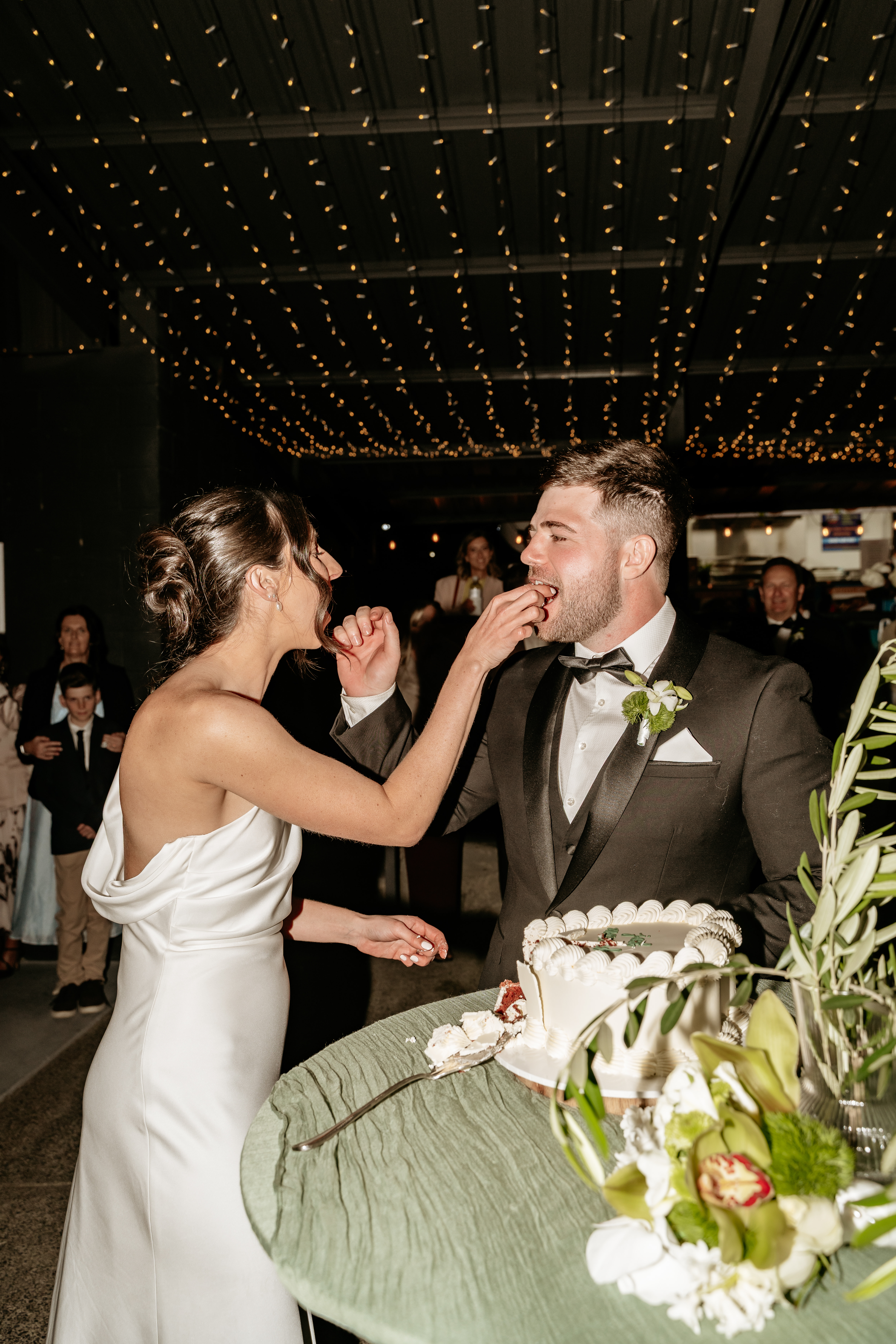 Wedding reception celebration in the refurbished dairy barn