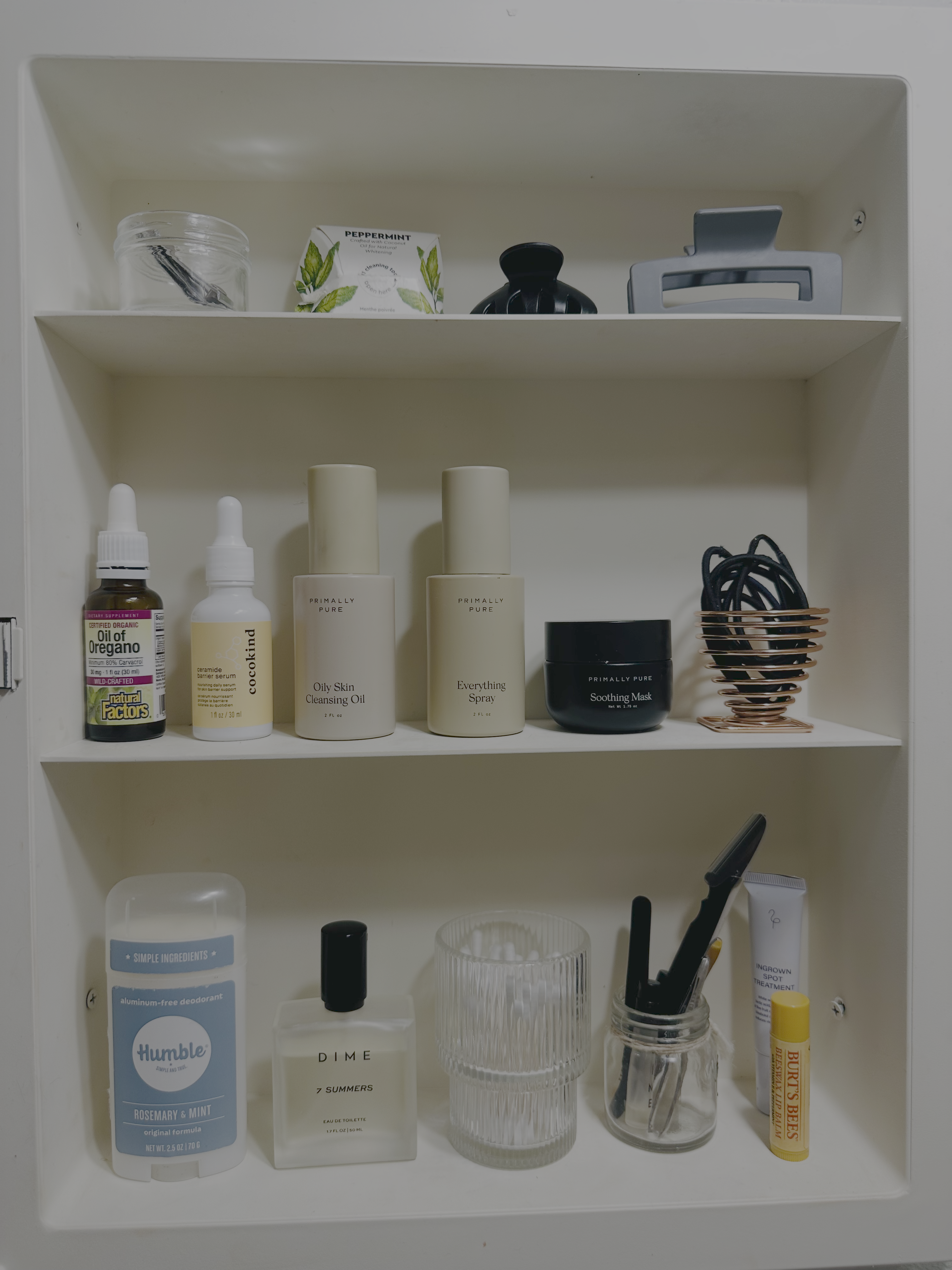 Bathroom cupboard after organizing