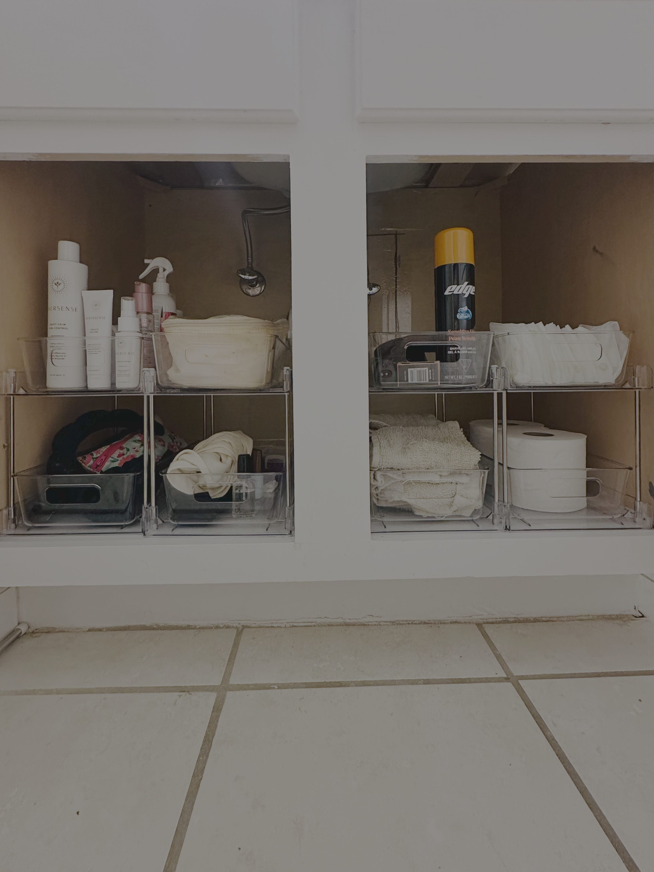Organized under-sink cupboard