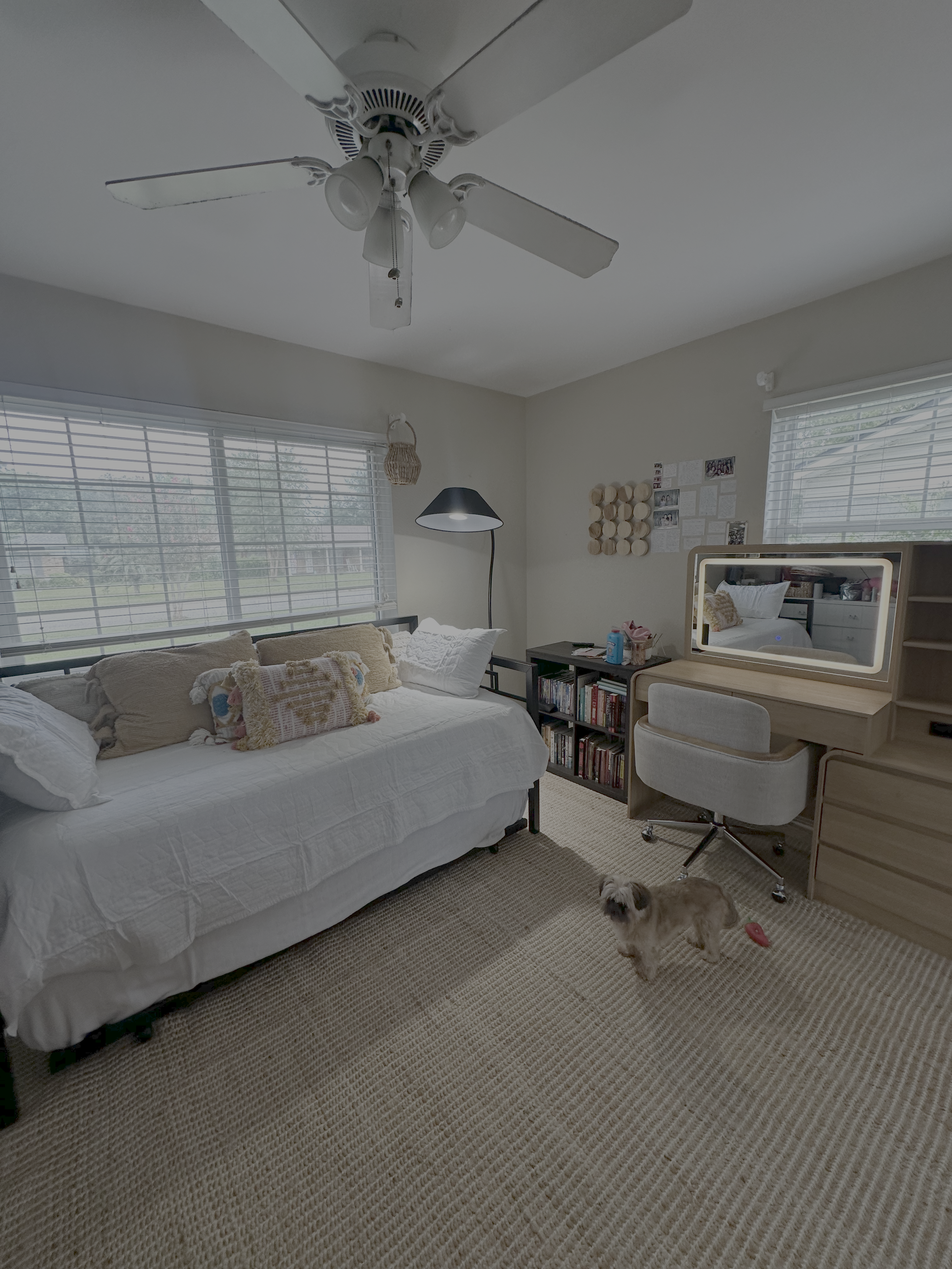 Calm, organized bedroom