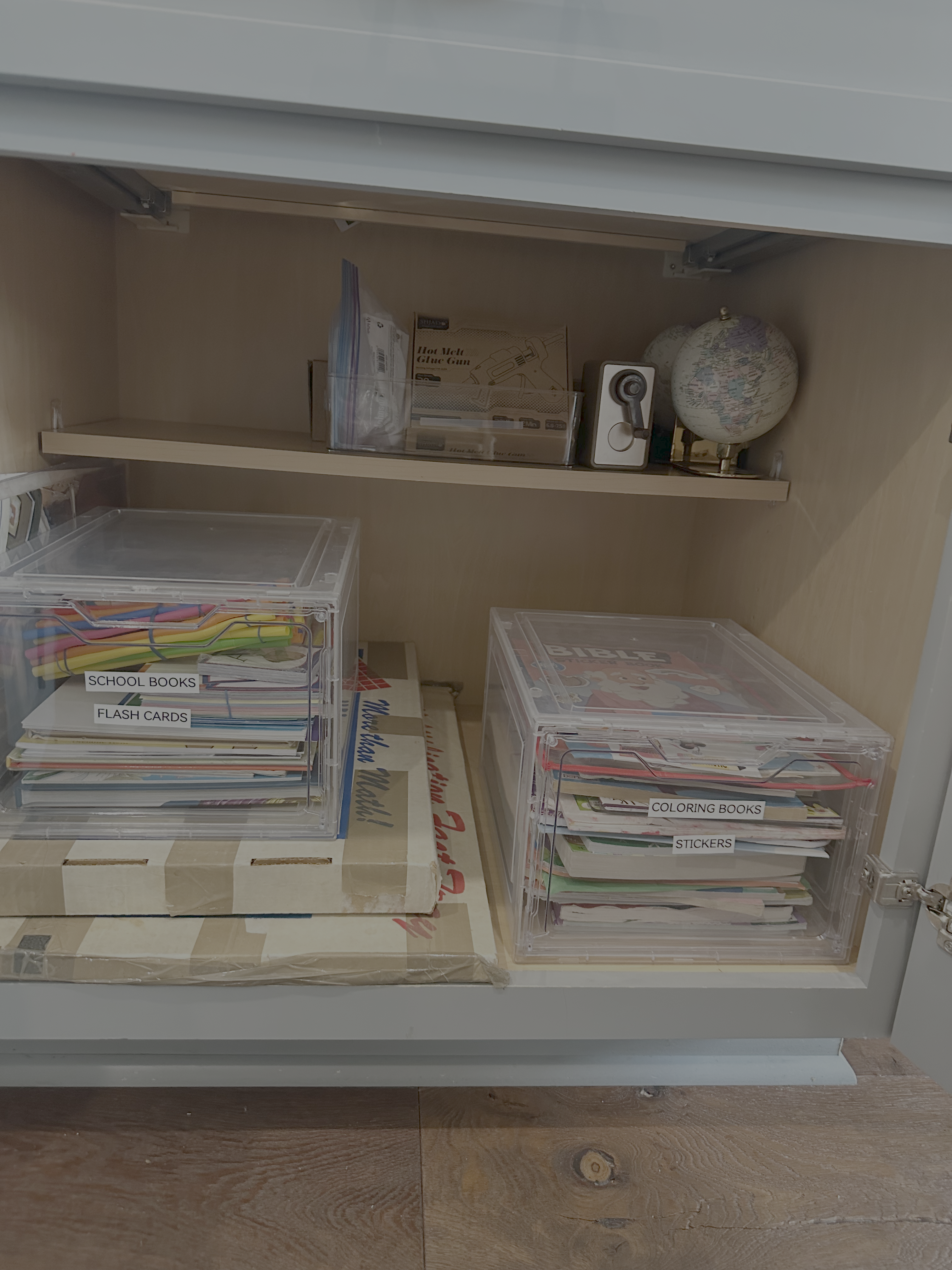 Organized craft cabinet