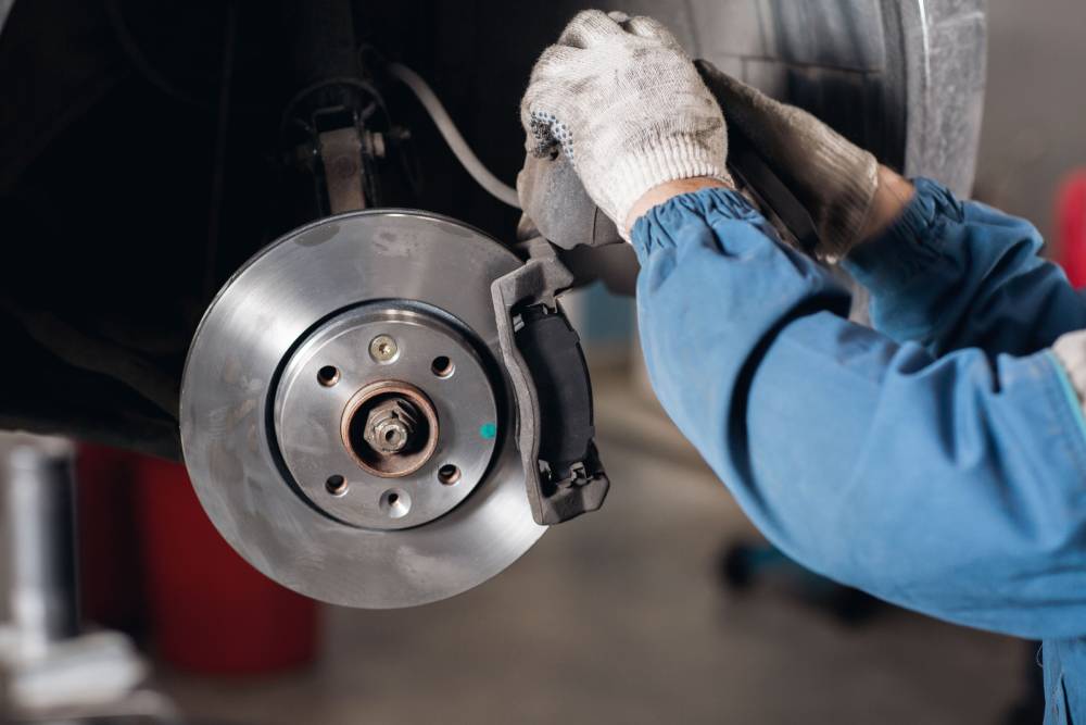 Brake repair and brake pad replacement at Ernie's Automotive Service in Columbus, OH