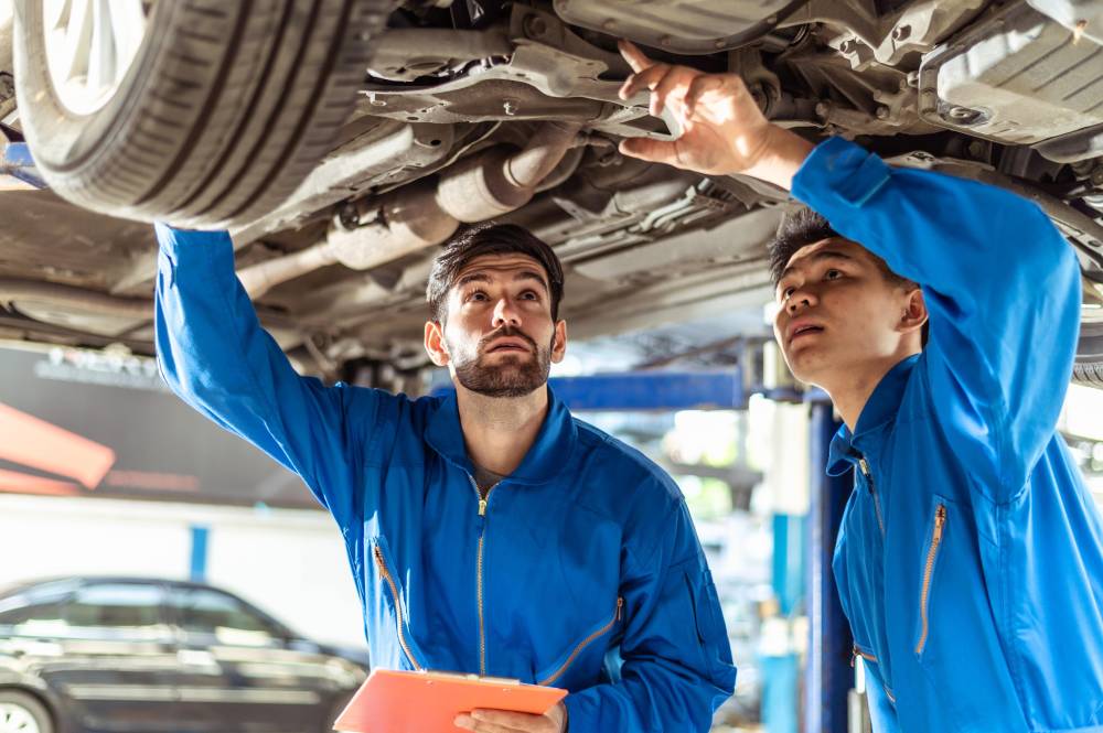 Suspension repair and strut replacement at Ernie's Automotive Service in Columbus, OH