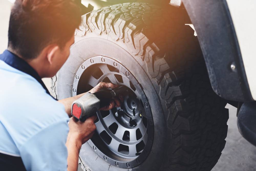 Tire shop, tire replacement, and wheel alignment at Ernie's Automotive Service in Columbus, OH