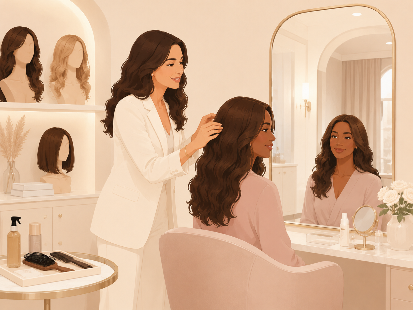 Professional wig fitting and styling