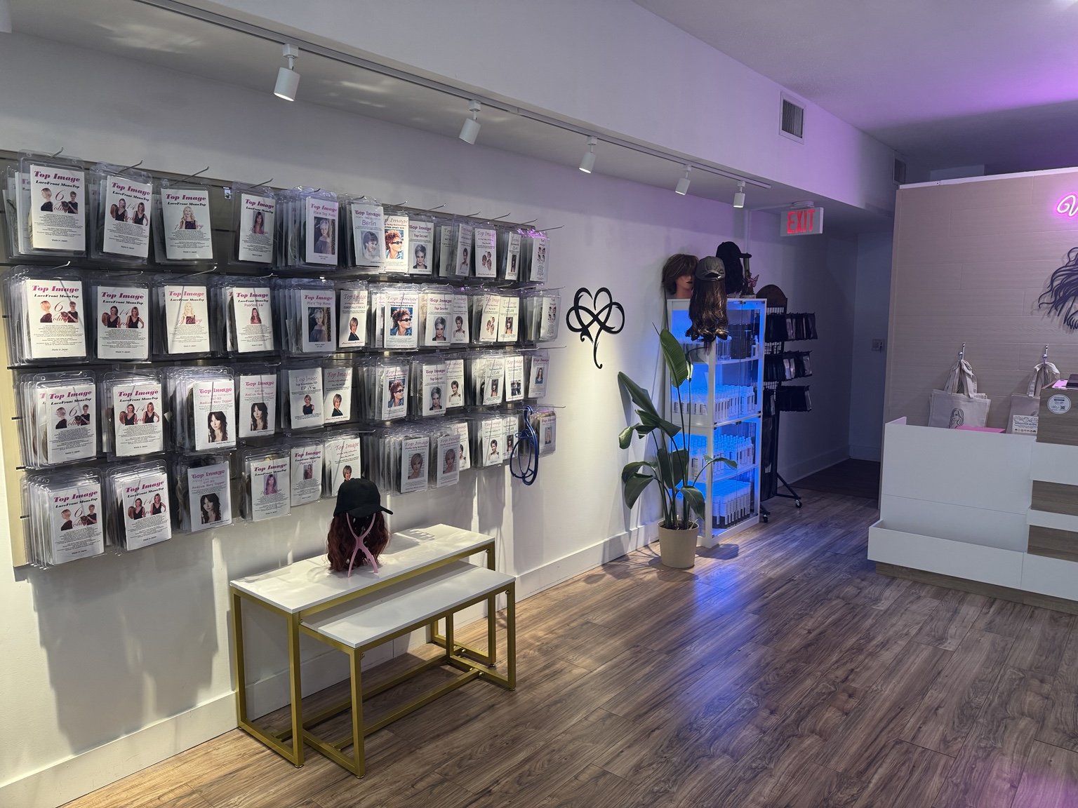 Salon stations inside the Wigs by Jolie boutique