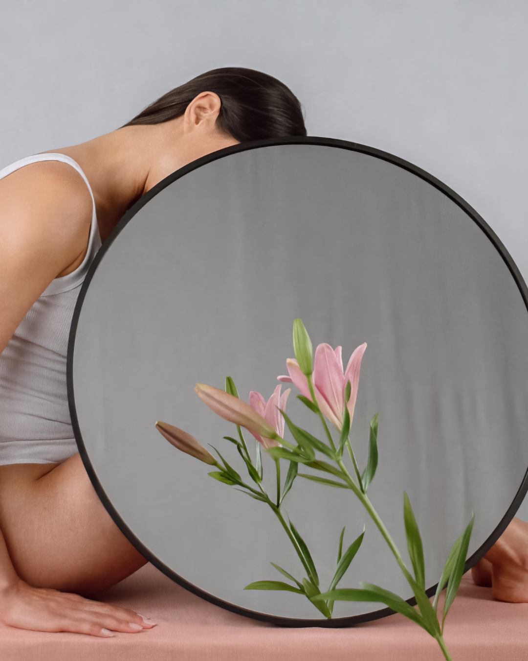women with mirror