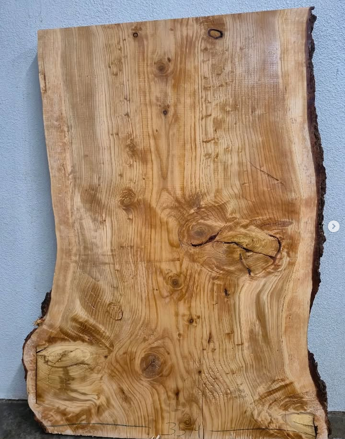 Figured golden burl slab
