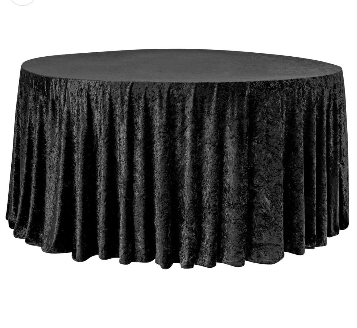 Velvet 120 Round Tablecloth Black