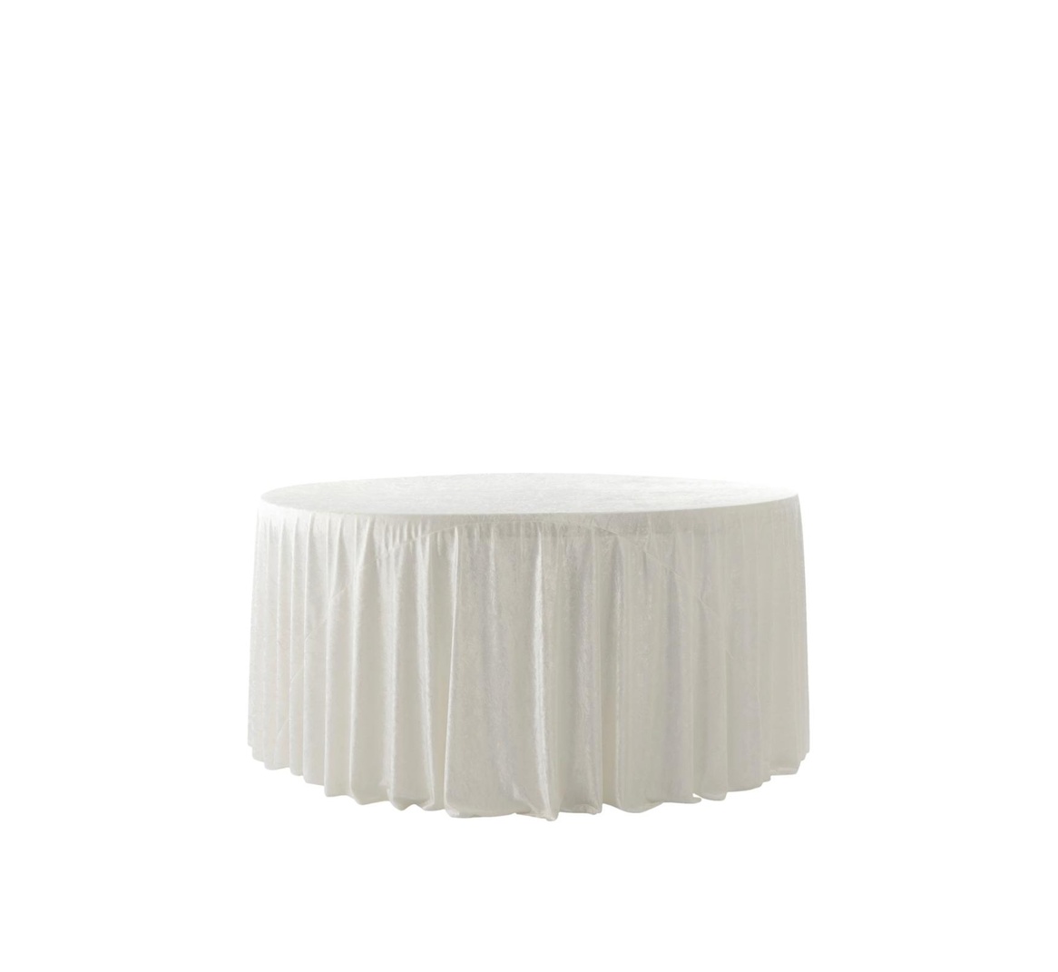 Velvet 120 Round Tablecloth White