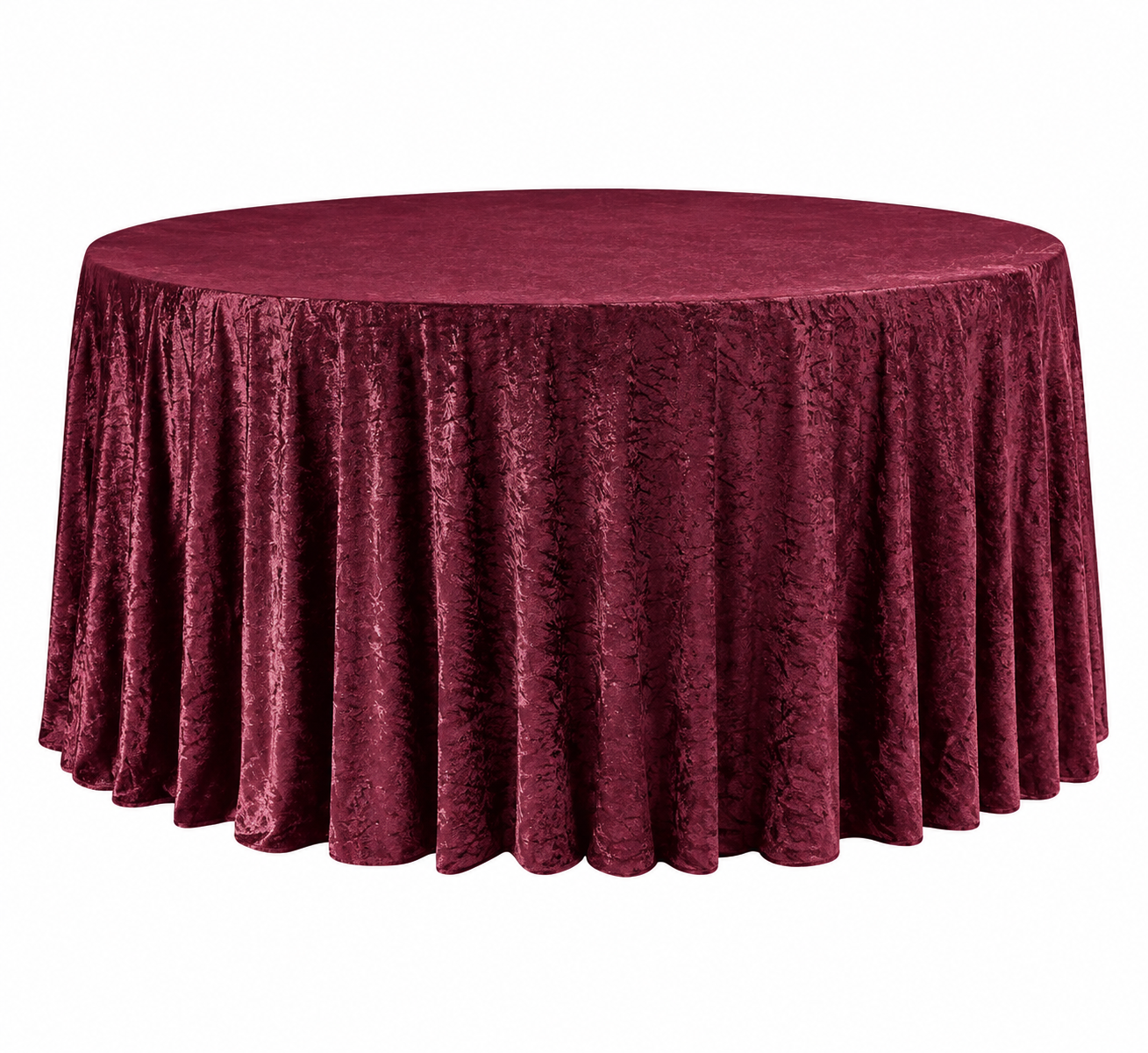 Velvet 120 Round Tablecloth Burgundy