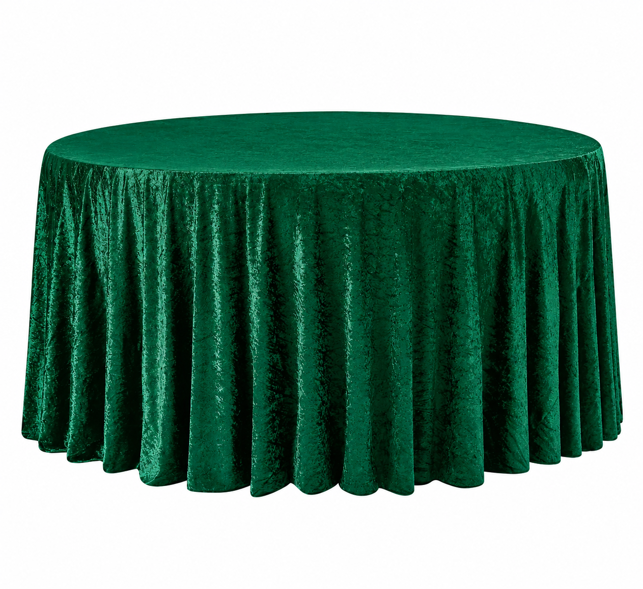 Velvet 120 Round Tablecloth Green