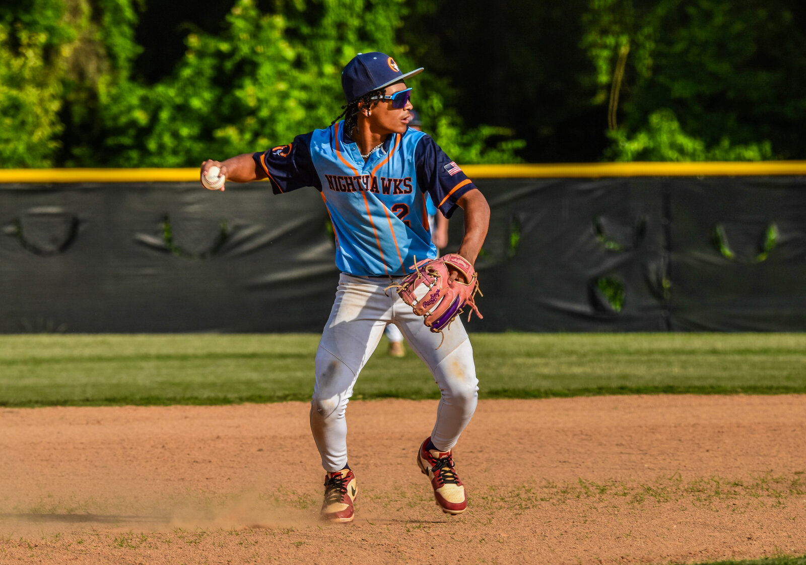 Making the throw from the infield