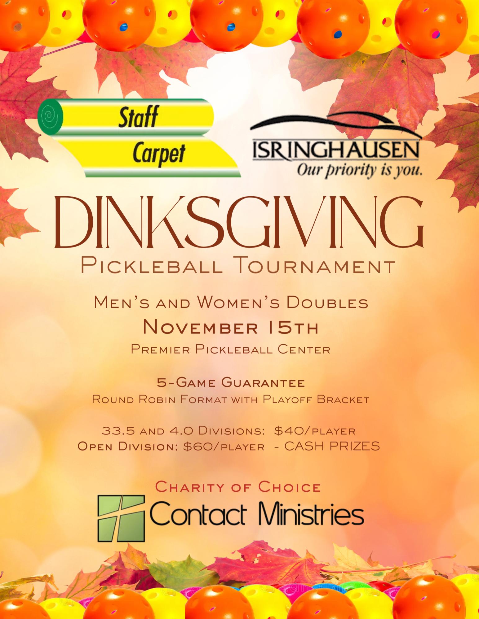 Dinkgiving Pcikleball Event Flier