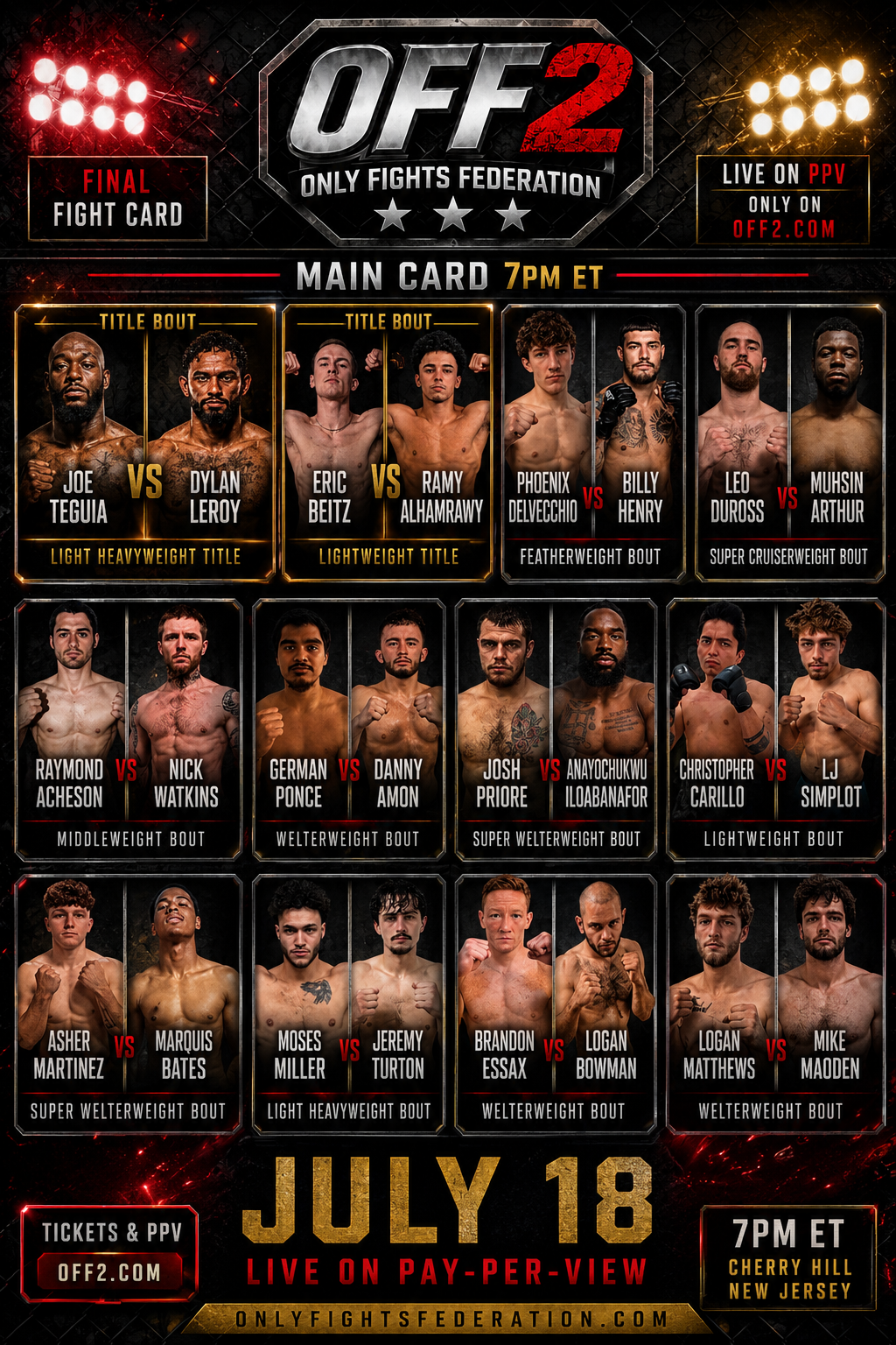 Final Fight Card