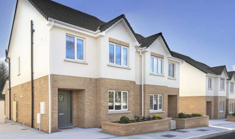 Exterior of completed homes at the Whitethorn residential development in Kinsealy