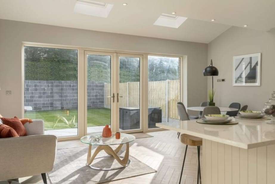 Living and dining area within a completed home at Whitethorn