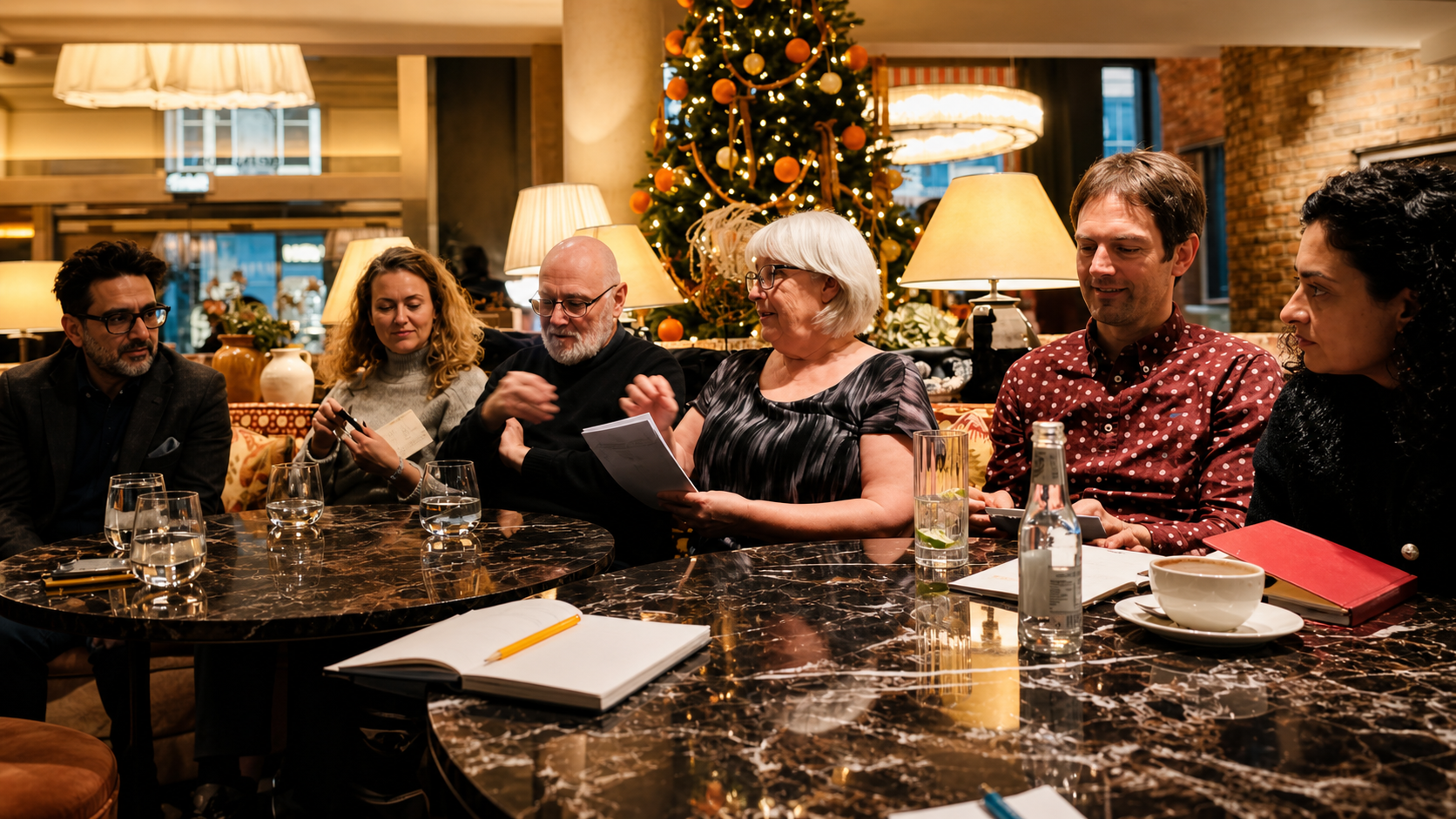 A YES Group gathering in London — members in conversation around a table