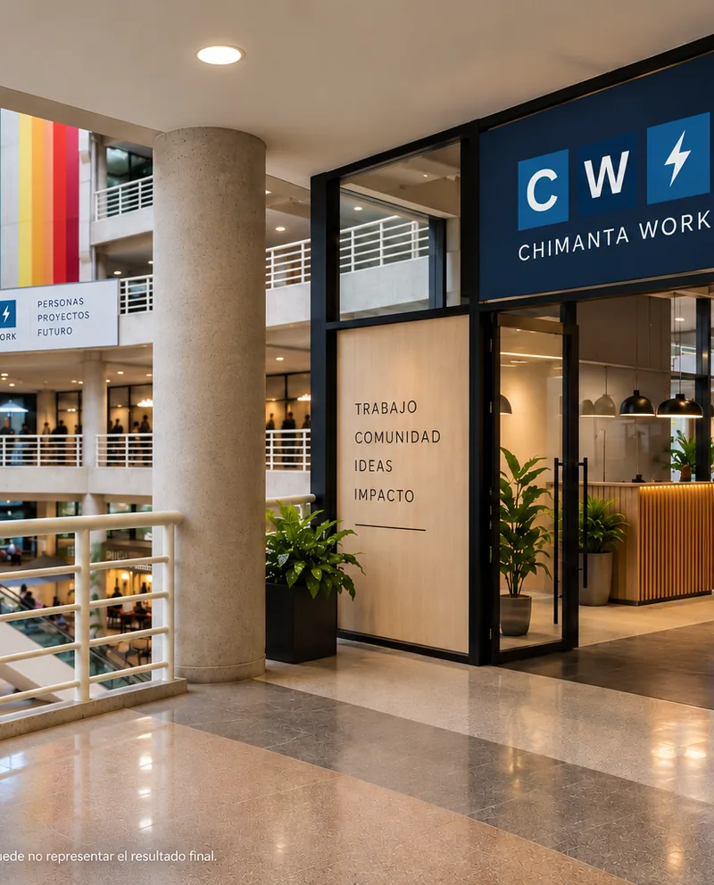 Front desk de Chimanta Work con casilleros de correspondencia