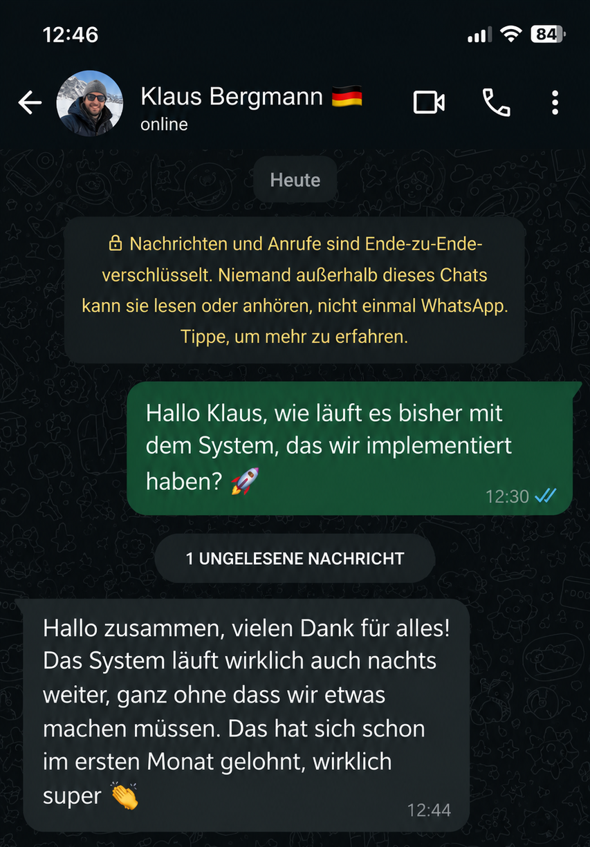 Conversación de WhatsApp con Klaus Bergmann