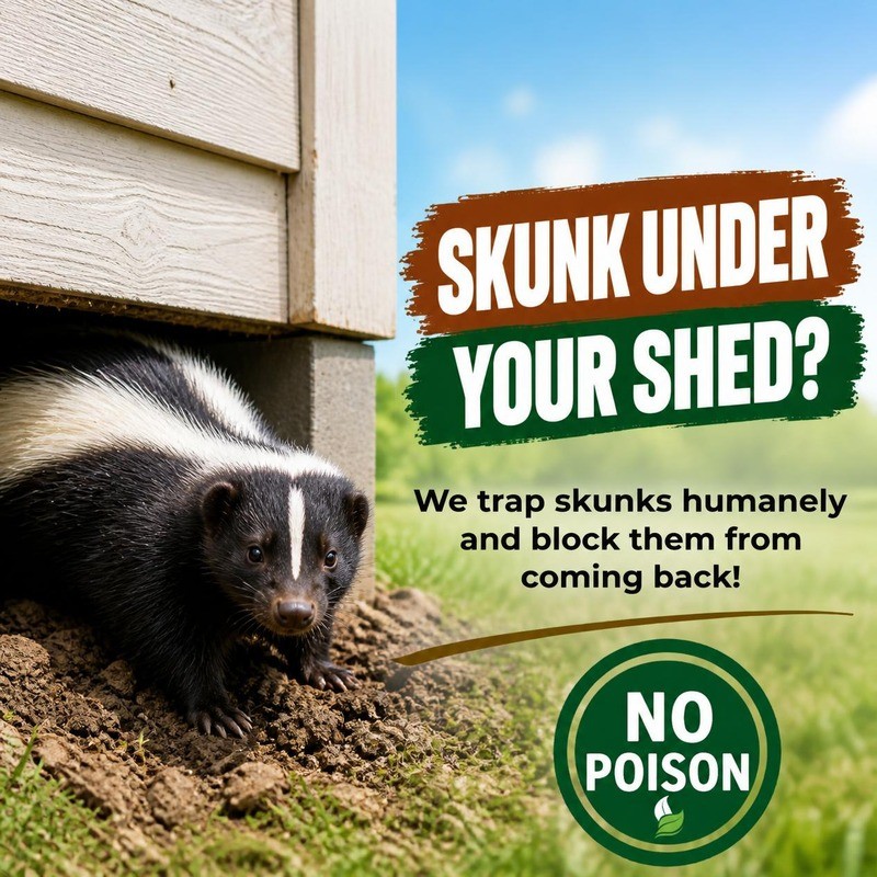 Skunk trapping under sheds and decks
