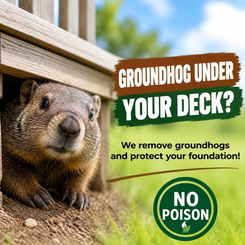 Groundhog removal under decks