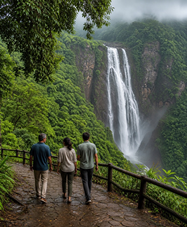 Cascada y naturaleza de India