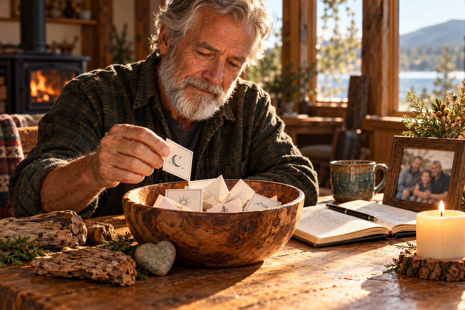 Drawing a card from the bowl