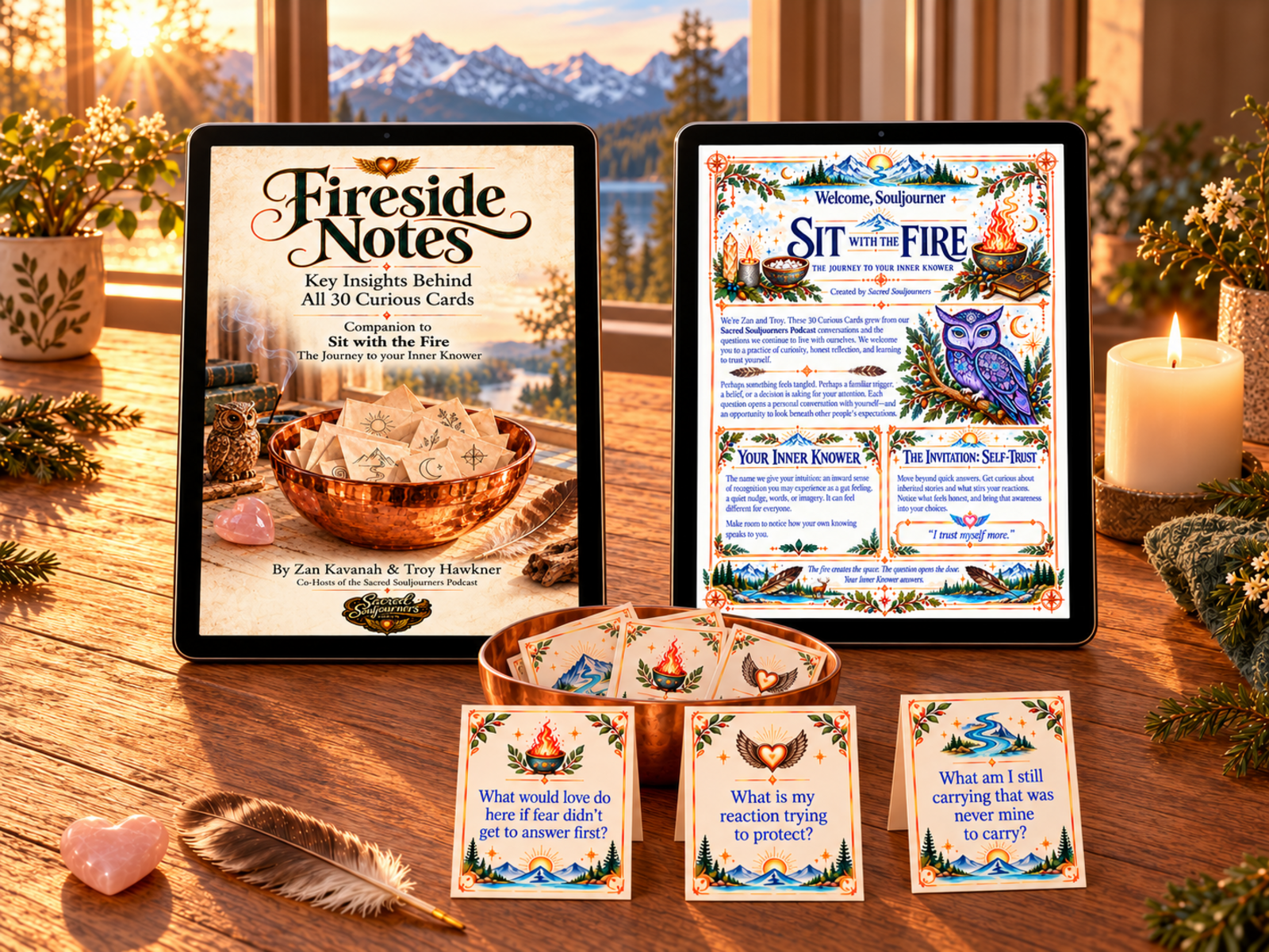 Sit With the Fire Curious Cards with the Fireside Notes companion guide