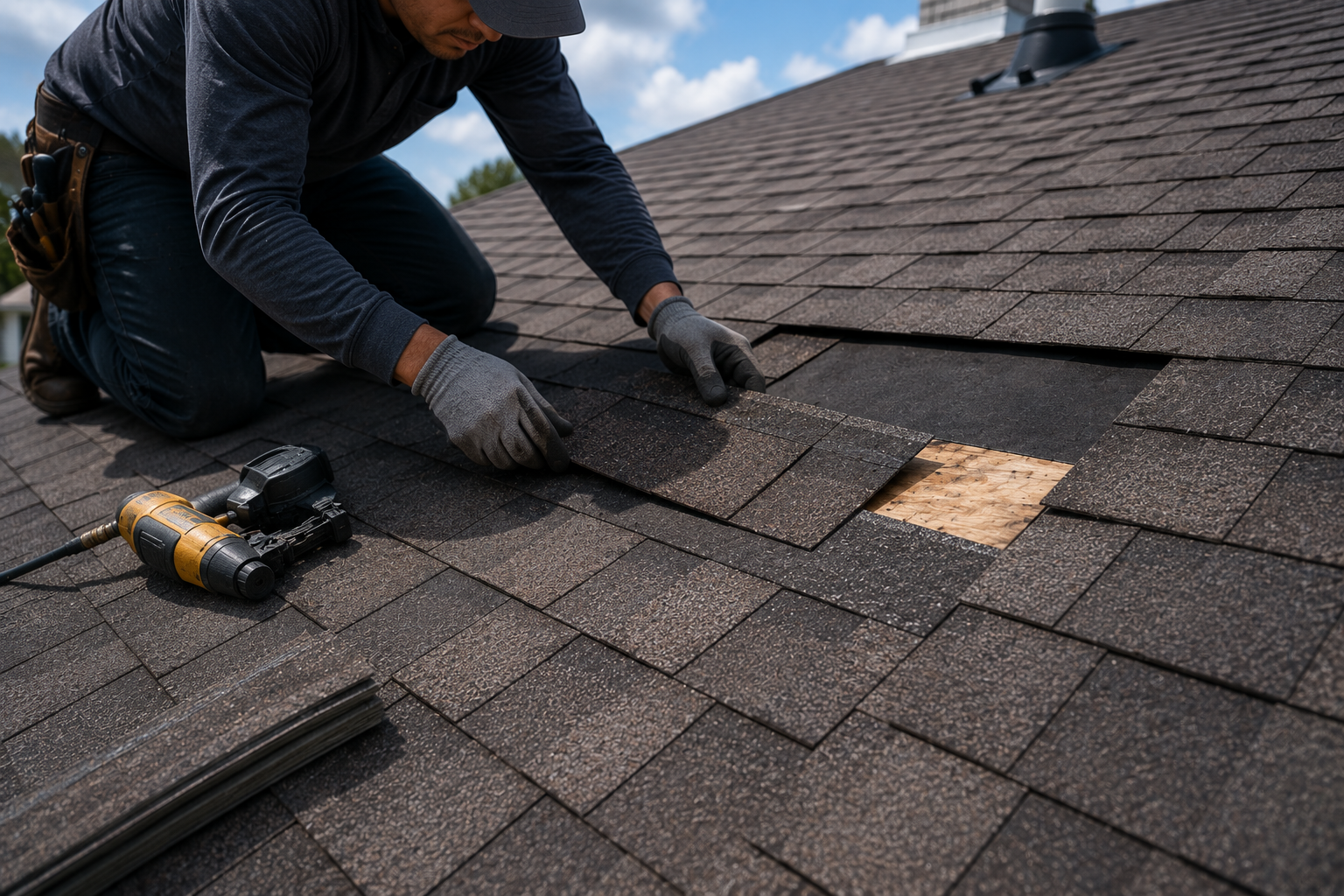 Color matched shingle replacement