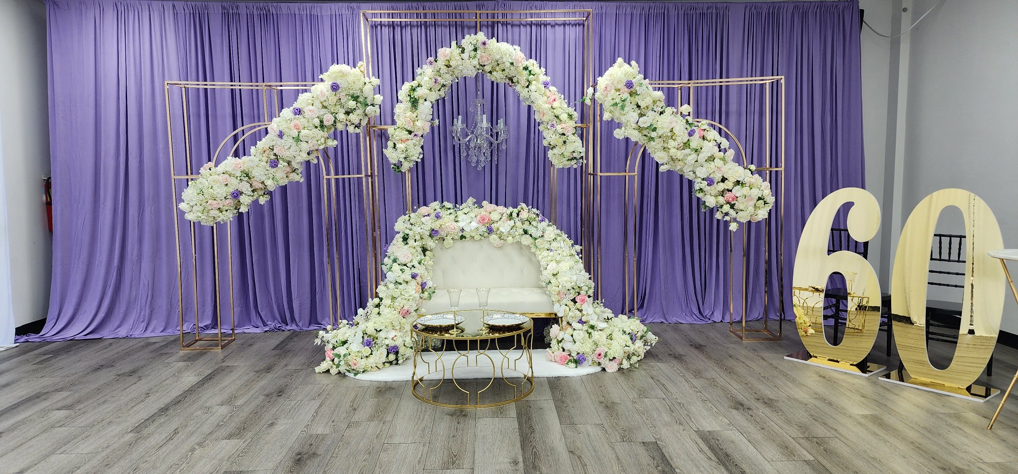 Wedding reception table setup