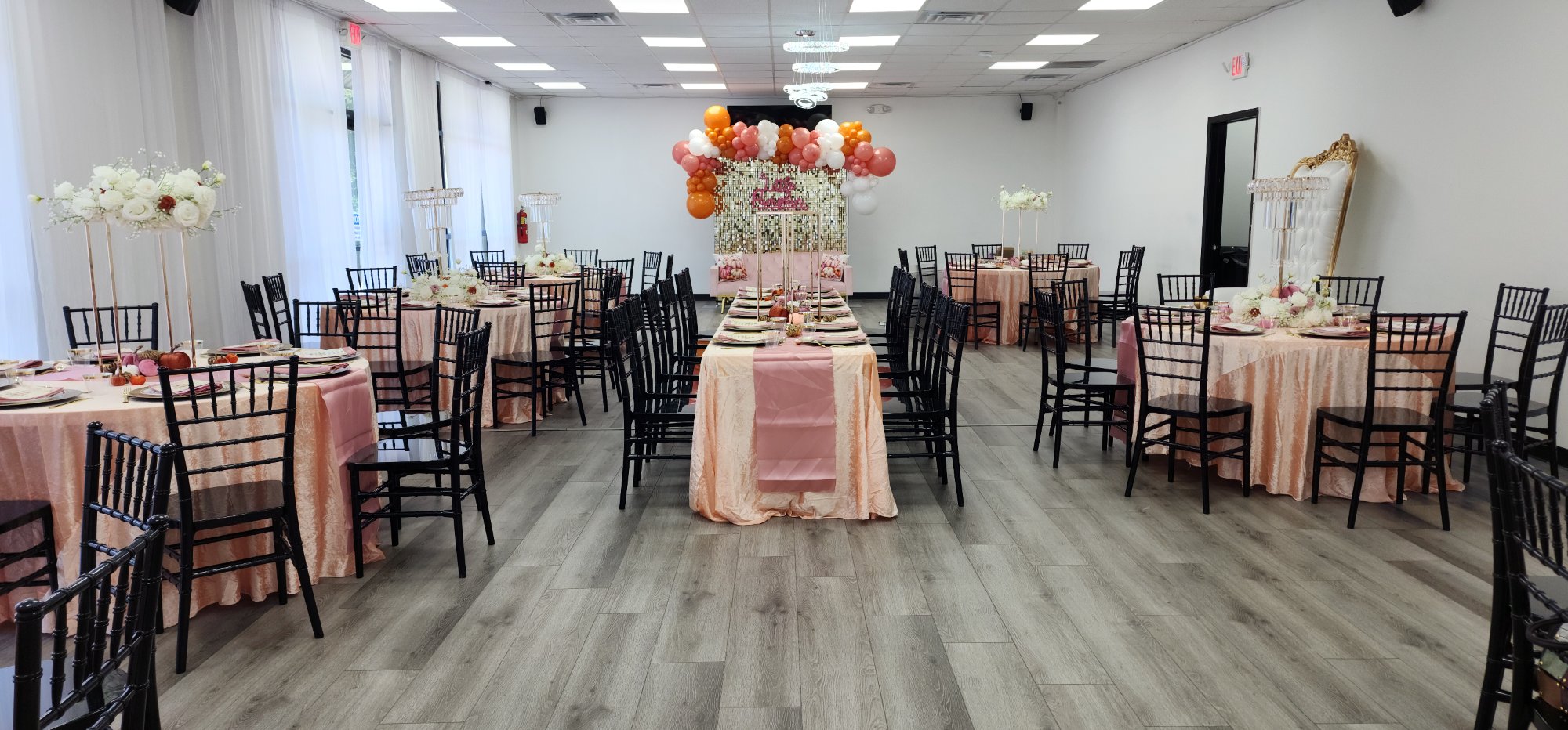 Gold linen table close-up