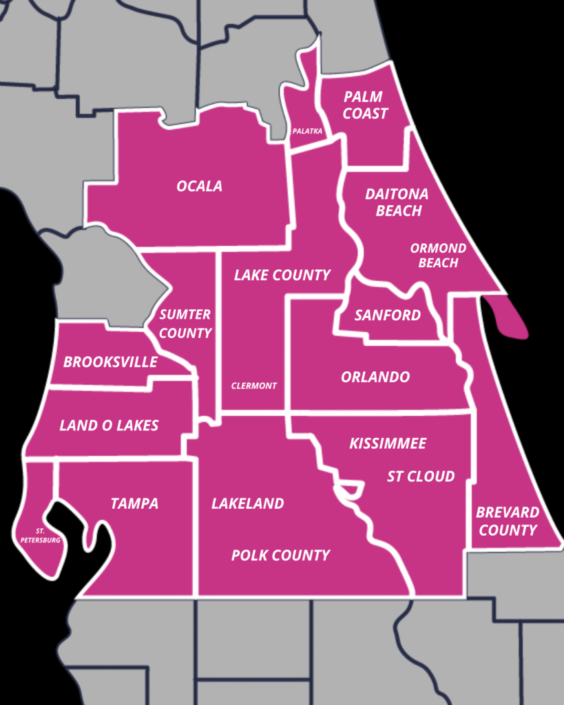 The Roofing Factory service area map