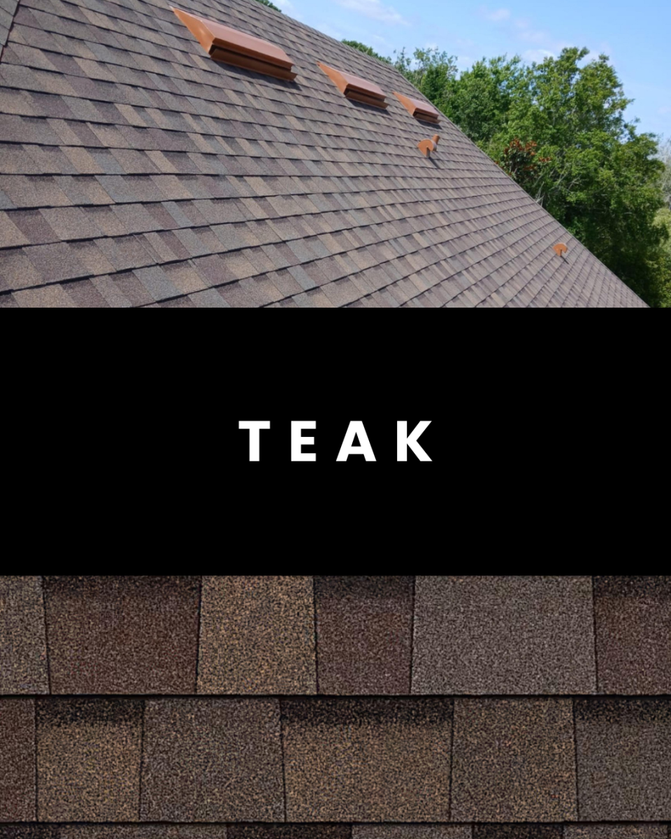 Teak shingle roofing color