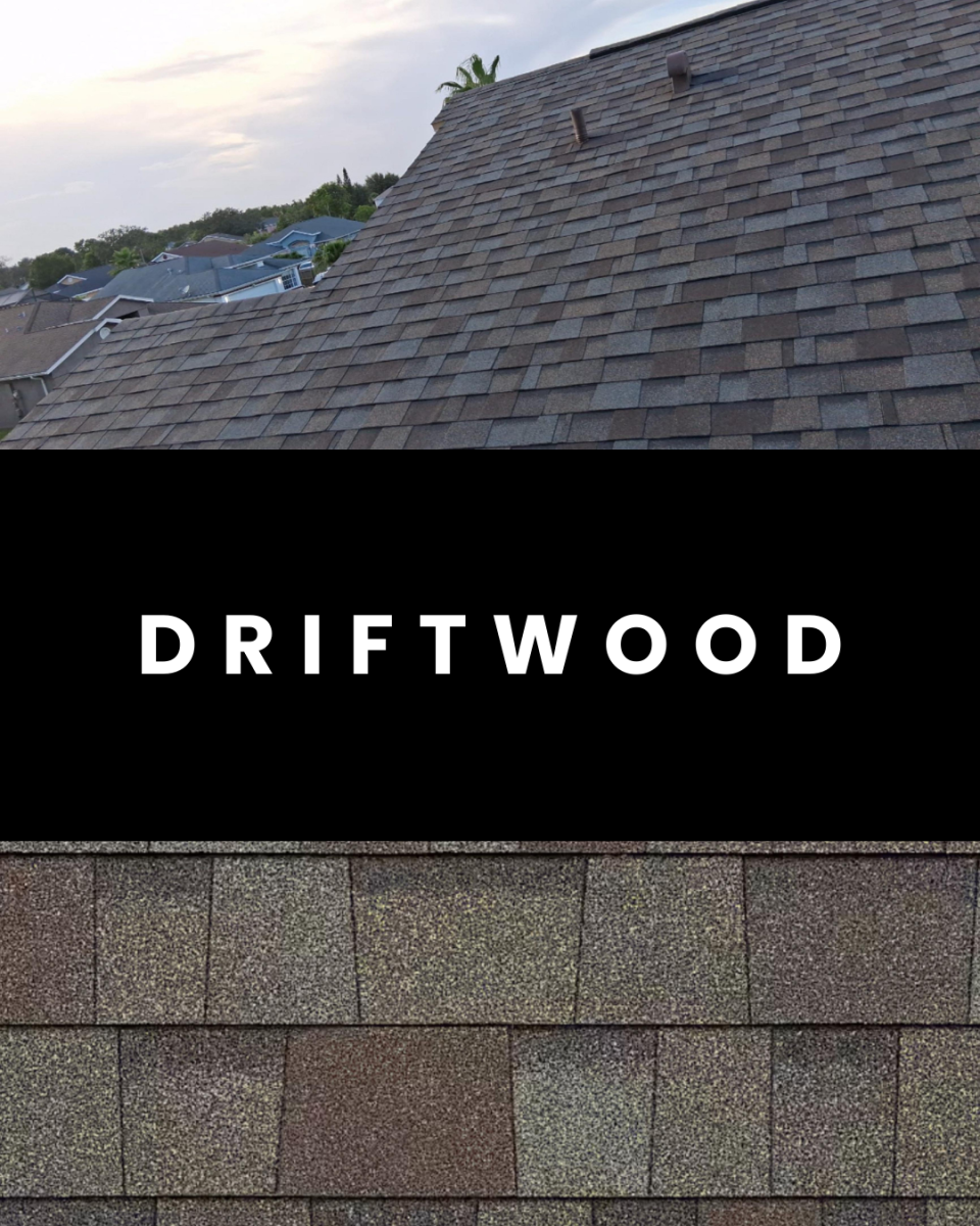 Driftwood shingle roofing color