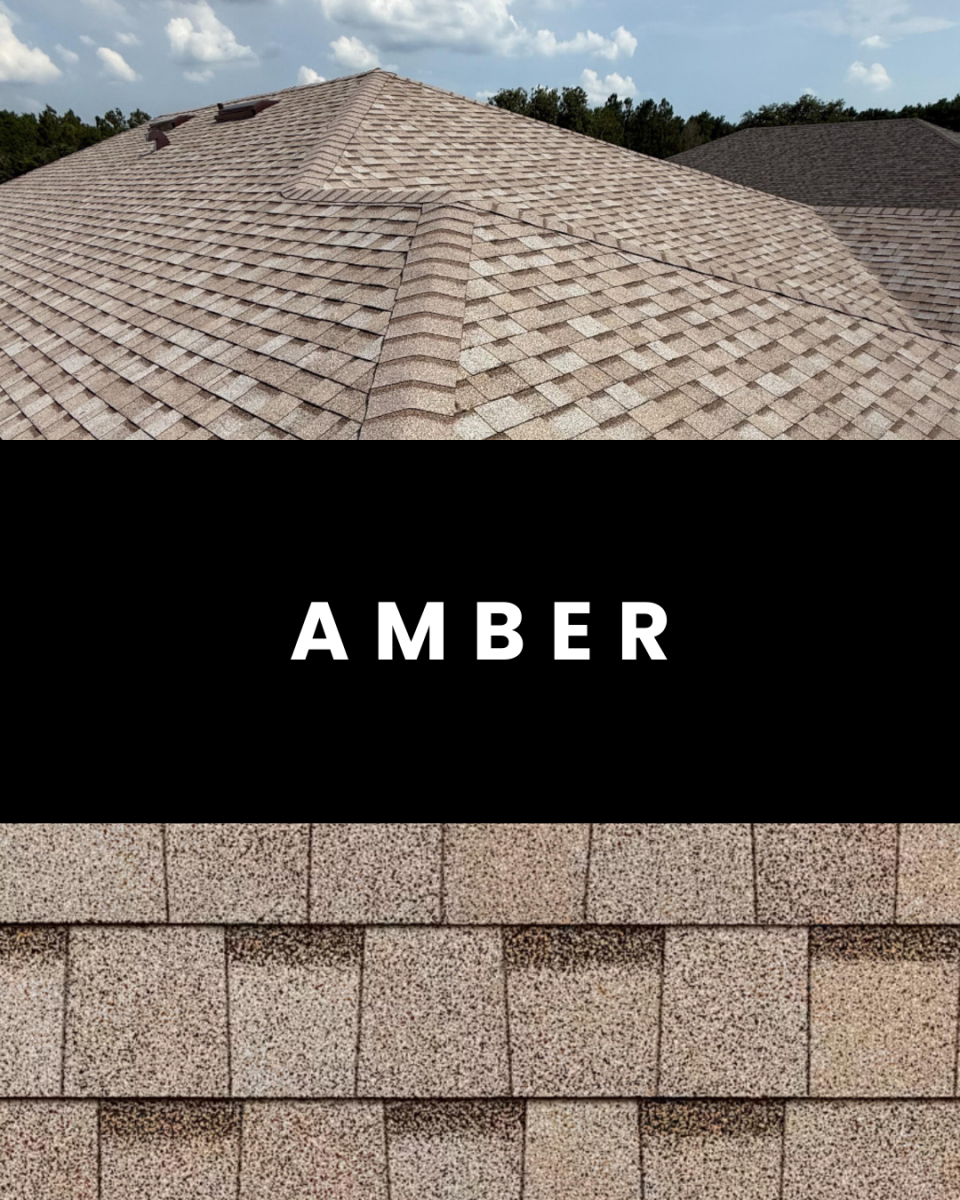 Amber shingle roofing color