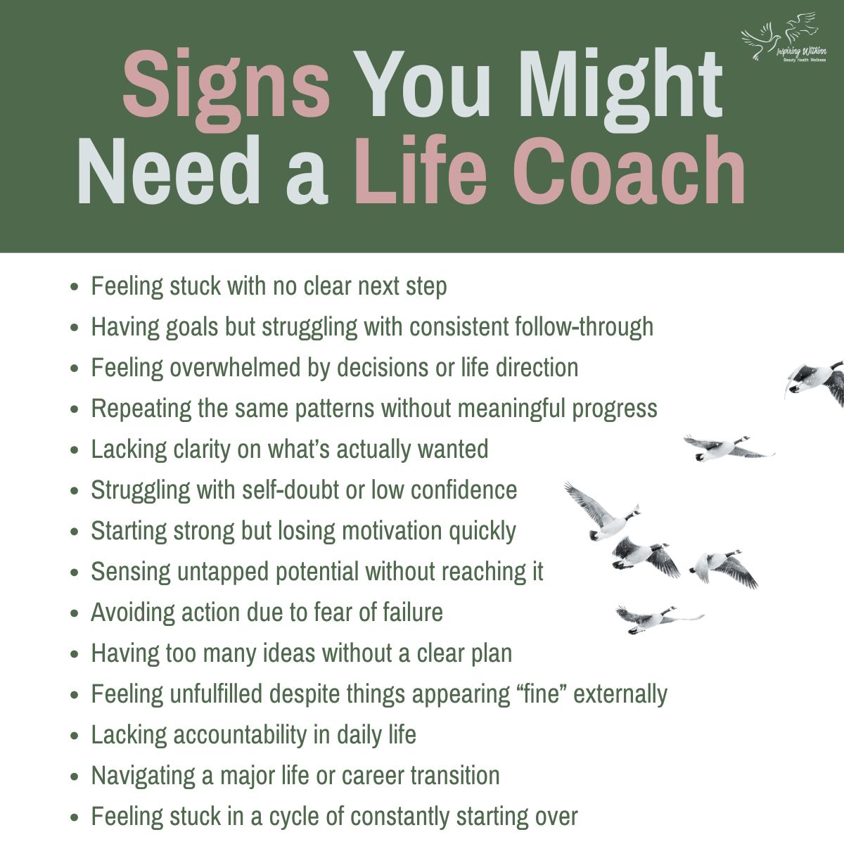 List of reasons you may need a life coach