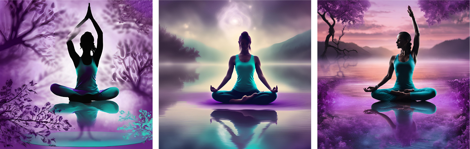 person in easy seat with different hand mudras