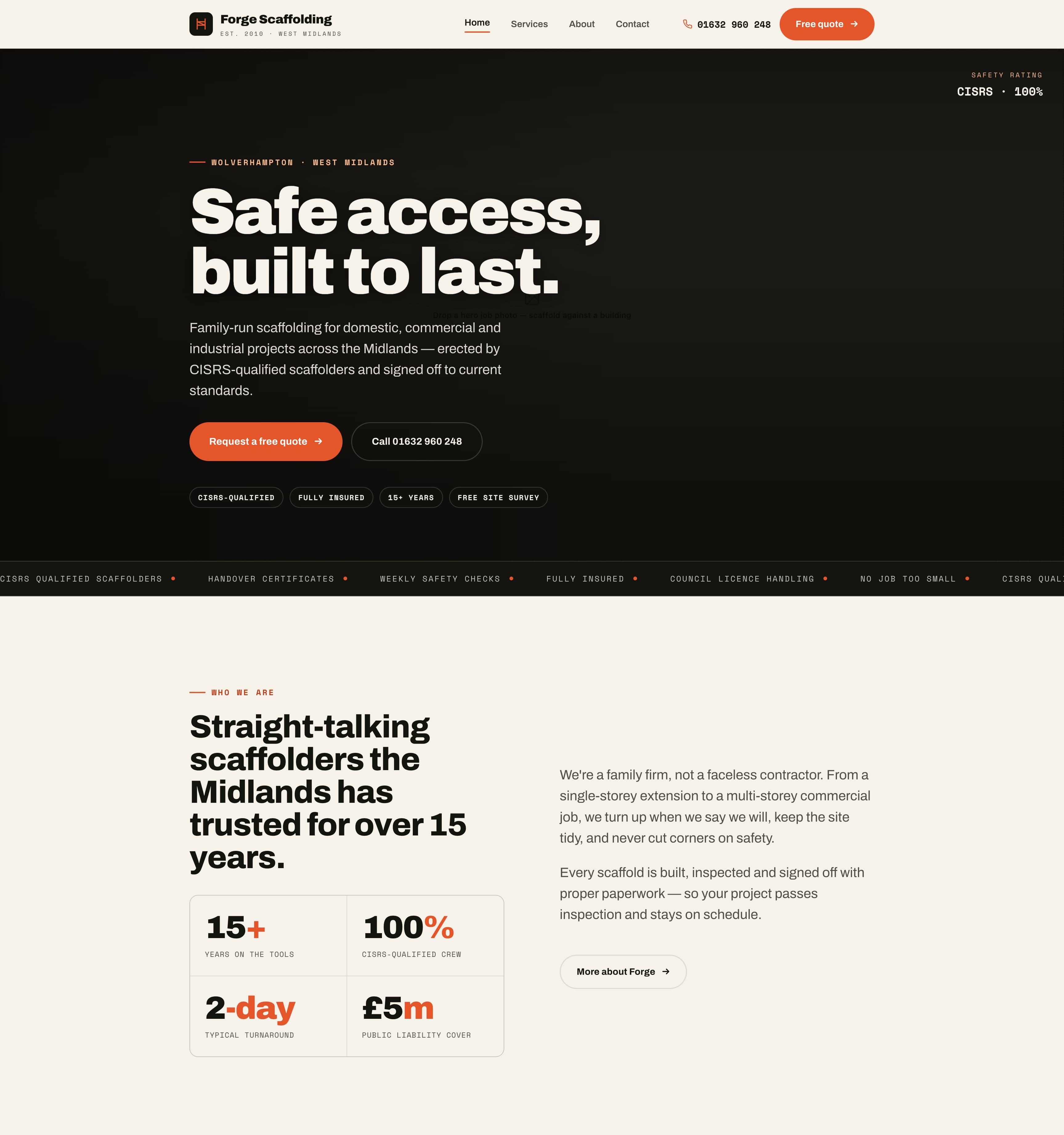 Scaffolding company website preview