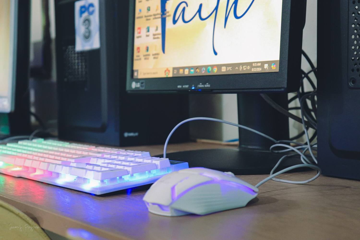 A computer in the computer laboratory