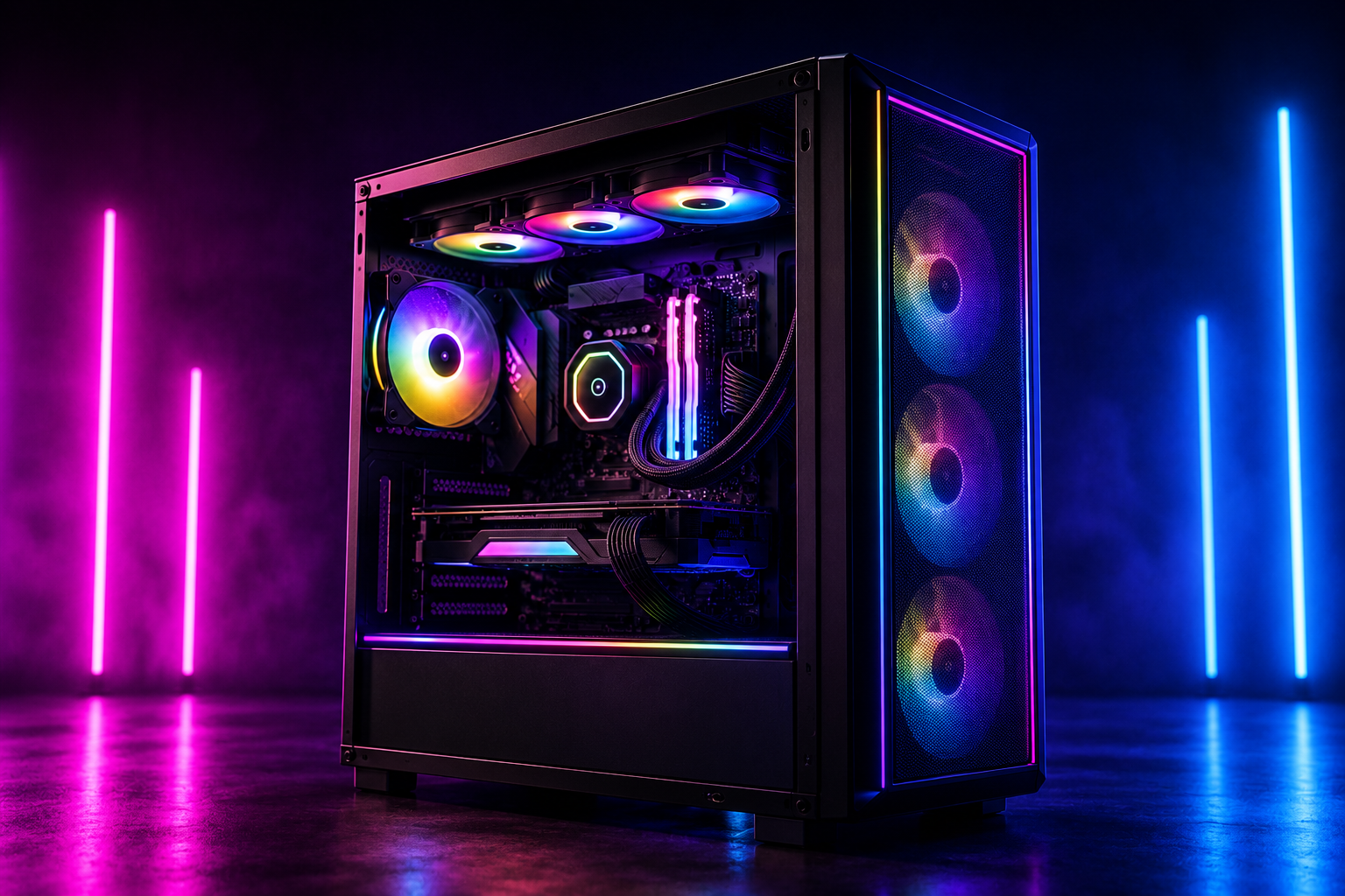 RocTech high performance gaming PC with RGB fans