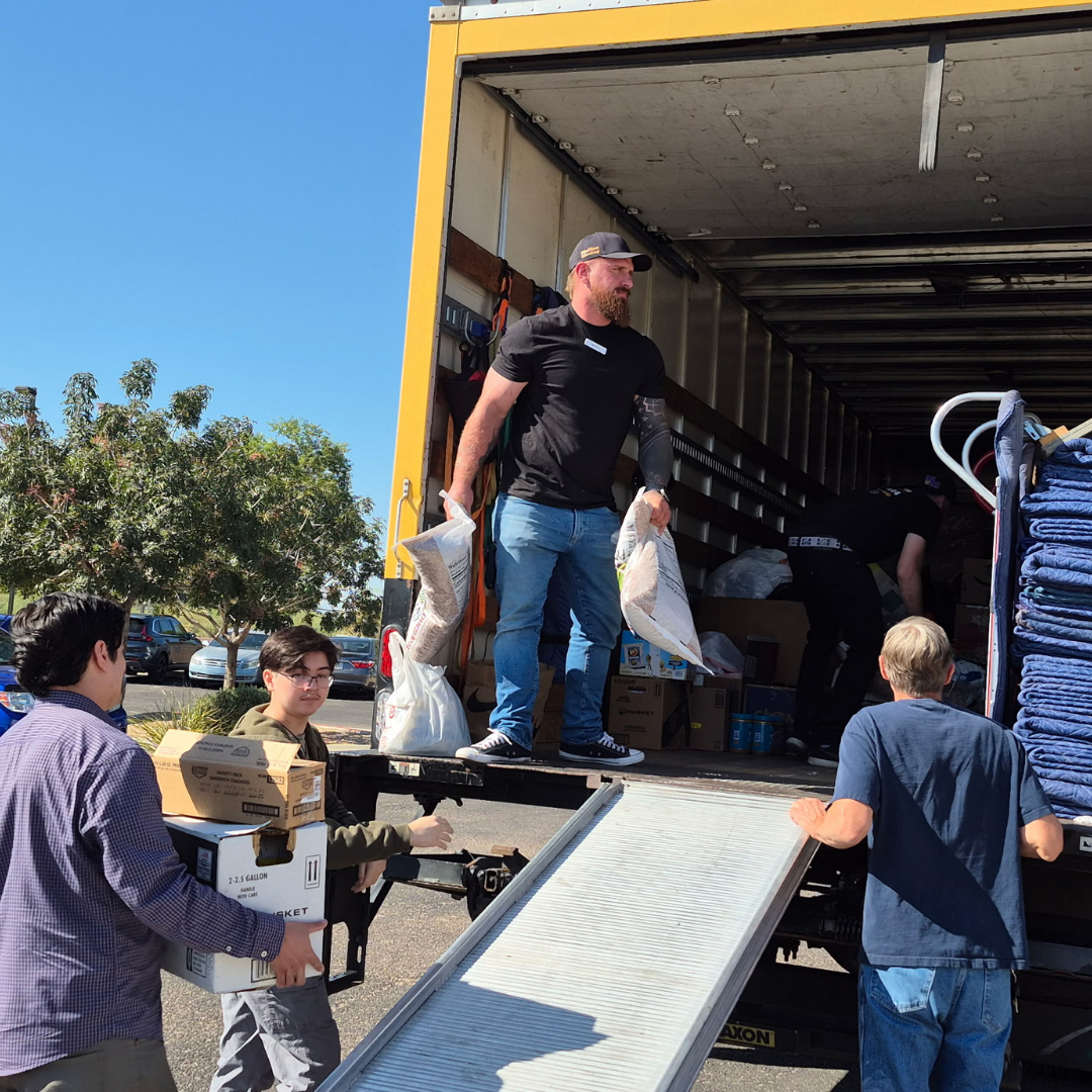 Men volunteering and serving others
