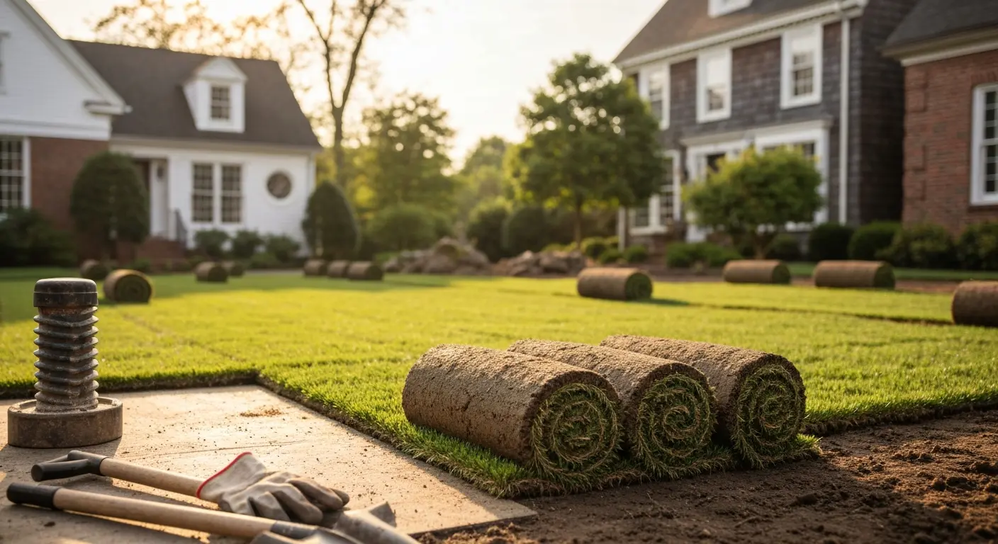 Fresh sod installation in Winchester yards
