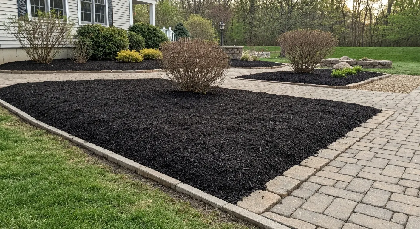 Mulch and hardscape project
