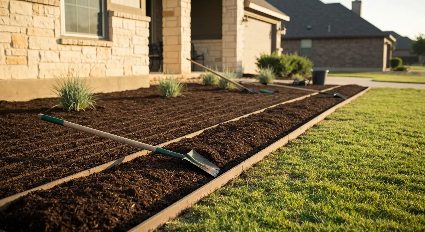 Mulch installation and landscaping