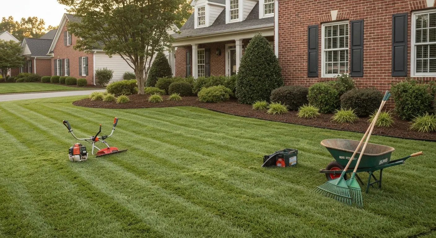Professional lawn maintenance in Winchester