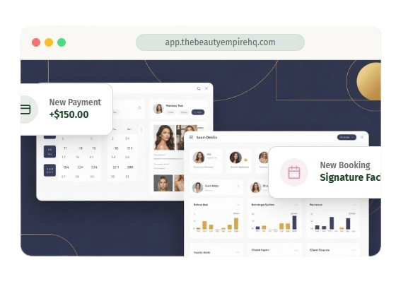 The Beauty Empire App Interface Showcase