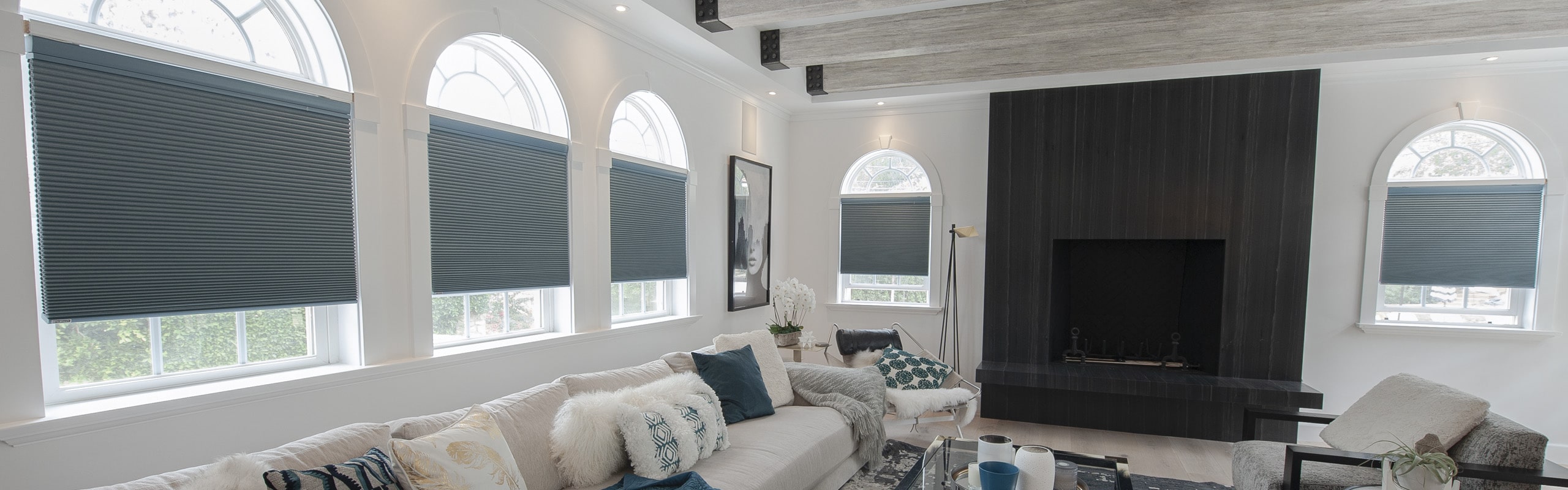 Cellular shades in a bright room